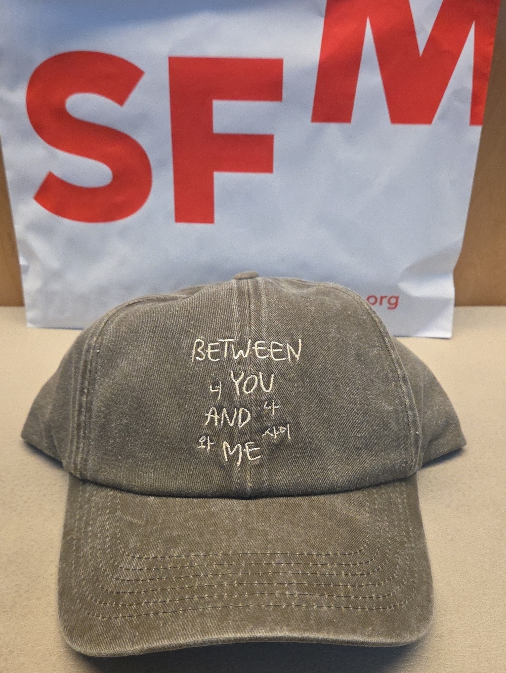 RM x SFMOMA-Between You and Me Embroidered Baseball Cap - Olive